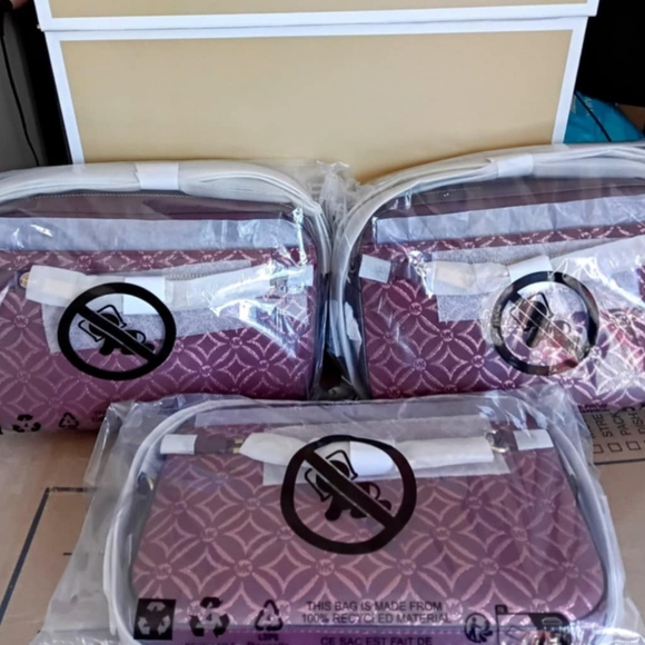 NEW Michael Kors Large Jet Set Metallic Logo Jacquard Crossbody - Picture 6 of 6